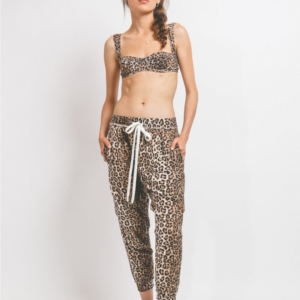 Ragdoll Los Angeles Brown Leopard Print Bikini Bralette Top - Picture 3 of 8